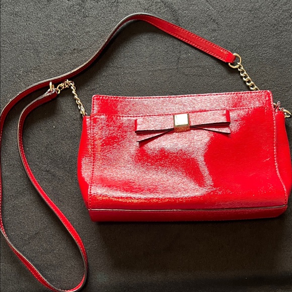 Kate Spade Chic Elegant Red Cross Body Purse Clutch - Picture 5 of 8